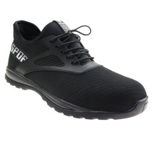 light weight black flyknited sportive safety shoes